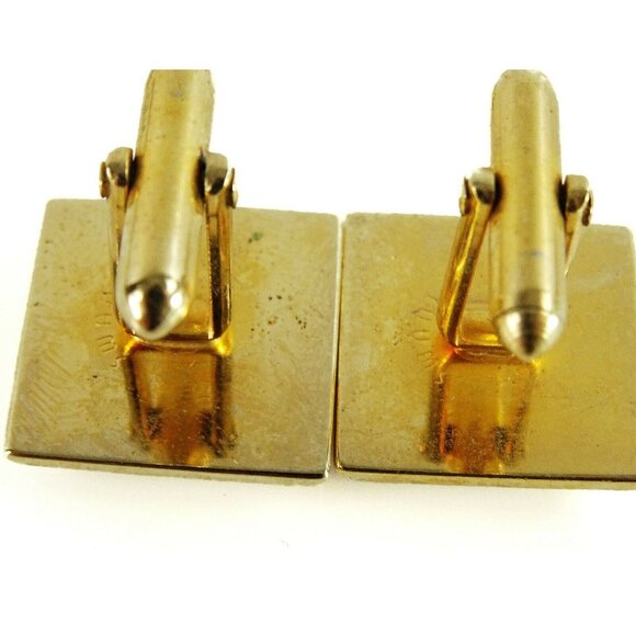 Swank Cufflinks Set Vintage Letters OR Initials Monogram w Tie Tack Pin TwoTone - Picture 6 of 6